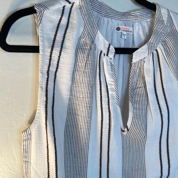 NWOT | Sundry | The Everyday Dress Navy White costal cowgirl Size 2 Medium - Picture 6 of 9